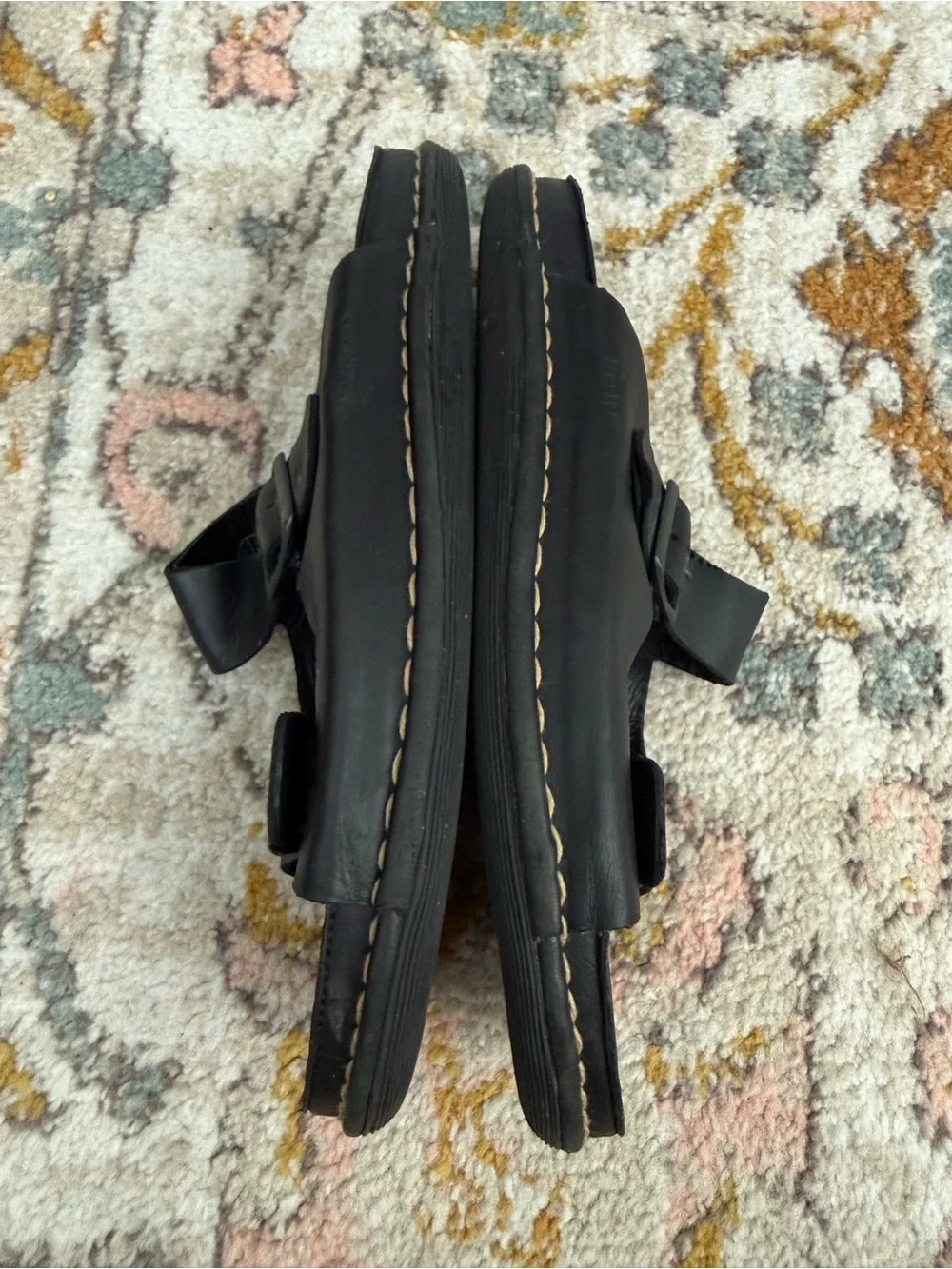 Dr. Martens Men's Leather Double Strap Slide Sandals Black Size 11 Summer Beach